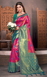 Attractive Pink Color Kanjivaram Silk Saree